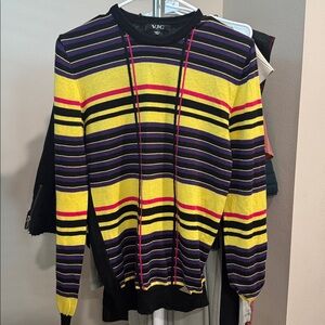 VJC Versace Jeans Couture Striped Wool Sweater – Made in Italy – Size S